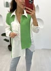  YEŞİL TERS CEP DTY ÖNÜ FERMUAR MÜSLİN TUNİK