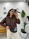 ACI KAHVE 1197 BASKILI SWEAT 