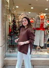 ACI KAHVE YIRTMAÇ DETAY SWEAT 