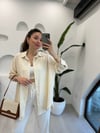 AÇIK BEJ 27268 ÇİZGİLİ BASİC GÖMLEK