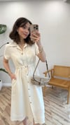 AÇIK BEJ 4238 ÇITÇITLI ELBİSE 