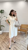 AÇIK BEJ 4238 ÇITÇITLI ELBİSE 
