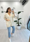 AÇIK BEJ 8743 CEP DETAY SİMLİ HIRKA