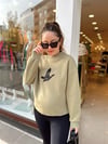 AÇIK HAKİ KUŞ DETAYLI SWEAT 