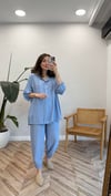 AÇIK MAVİ 5245 ÇIÇIT DETAY TAKIM
