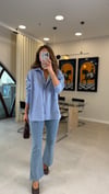 AÇIK MAVİ 9536 ÇİZGİLİ GÖMLEK