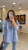 AÇIK MAVİ 9536 ÇİZGİLİ GÖMLEK