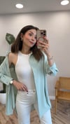 AÇIK MİNT 27268 ÇİZGİLİ BASİC GÖMLEK 