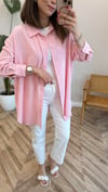 AÇIK PEMBE 27268 ÇİZGİLİ BASİC GÖMLEK 