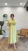 AÇIK YEŞİL 0658 KEMERLİ ELBİSE 