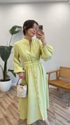 AÇIK YEŞİL 0658 KEMERLİ ELBİSE 