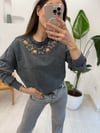 ANTRASİT 0135 YILDIZ TAŞLI SWEATSHİRT