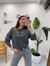 ANTRASİT 0135 YILDIZ TAŞLI SWEATSHİRT