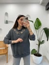 ANTRASİT 0135 YILDIZ TAŞLI SWEATSHİRT