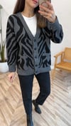 ANTRASİT 1119 ZEBRA DESEN HIRKA 