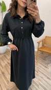 ANTRASİT 2655 BELDEN BÜZGÜLÜ ELBİSE