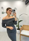 ANTRASİT 8034 MADONNO YAKA ELBİSE 