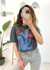 ANTRASİT KAKTÜS DESENLİ TSHIRT