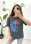 ANTRASİT KAKTÜS DESENLİ TSHIRT