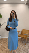 BEBE MAVİ 5357 BALIKÇI YAKA ELBİSE 