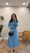 BEBE MAVİ 5357 BALIKÇI YAKA ELBİSE 
