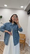 BEBE MAVİ  5475 PULLU DENİM GÖMLEK 