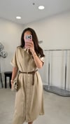 BEJ 0111 TENSEL KEMERLİ ELBİSE 