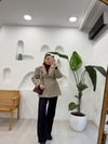 BEJ 0303 BEL BÜZGÜ DETAY CEKET 