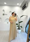 BEJ 3766 KOLSUZ BAMBU ELBİSE