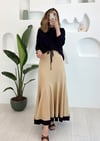 BEJ BELİ SPOTER DETAYLI VEREV BAMBU ETEK