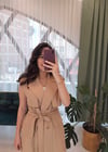 BEJ ÇİFT DÜĞMELİ TRENÇ YELEK 
