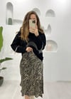 BEJ DESENLİ SATEN ETEK 