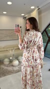 BEJ-KAHVE 2717 DESENLİ ELBİSE 
