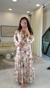 BEJ-KAHVE 2717 DESENLİ ELBİSE 