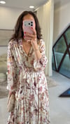 BEJ-KAHVE 2717 DESENLİ ELBİSE 