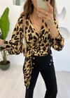 BEJ LEOPAR GÖMLEK 