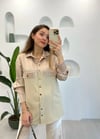 BEJ SATEN GARNİ CEKET PANTOLON TAKIM