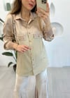 BEJ SATEN GARNİ CEKET PANTOLON TAKIM