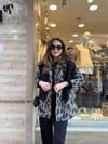 BEJ-SİYAH 0166 LEOPAR KAŞE CEKET