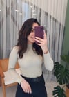 BEJ UZUN KOL FİTİLLİ KAZAK