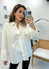 BEYAZ 0026 DİKİŞ DETAY GÖMLEK 