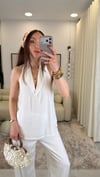 BEYAZ 0089 V YAKA TENCEL TAKIM 