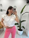 BEYAZ 0113 OMUZ DETAY TİŞÖRT