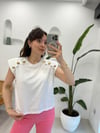 BEYAZ 0113 OMUZ DETAY TİŞÖRT