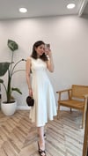 BEYAZ 0426 KETEN ELBİSE