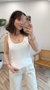 BEYAZ 10747 FİTİLLİ TRİKO BLUZ 