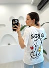 BEYAZ 1259 SAD BEAR BASKILI TSHİRT 