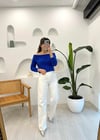 BEYAZ 2141 GENİŞ PAÇA PANTOLON