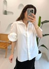 BEYAZ 2406 GÜL DETAYLI GÖMLEK 