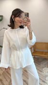 BEYAZ 2929 DİKİŞ DETAY GÖMLEK 